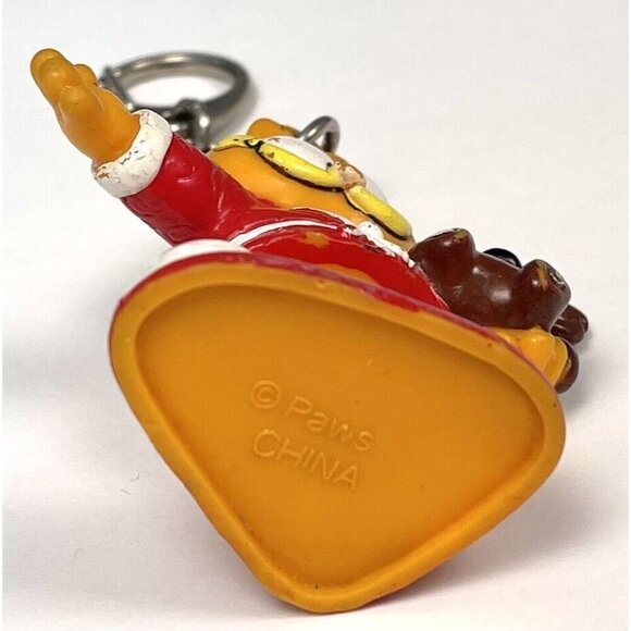 VTG 1981 Lot 3 GARFIELD Figures Keychain Shelf Sitters Red Robe Teddy Bear Wave - Picture 4 of 7